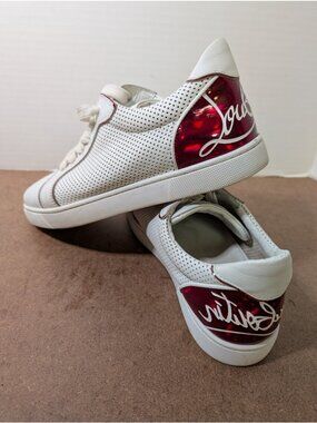 Christian Louboutin Unisex Fun Vieira Flat Sneakers Leather Sz 39.5 W 9.5 M 6.5